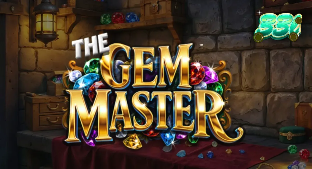 Tampilan visual dari slot The Gem Master dengan latar belakang bengkel perhiasan yang mewah